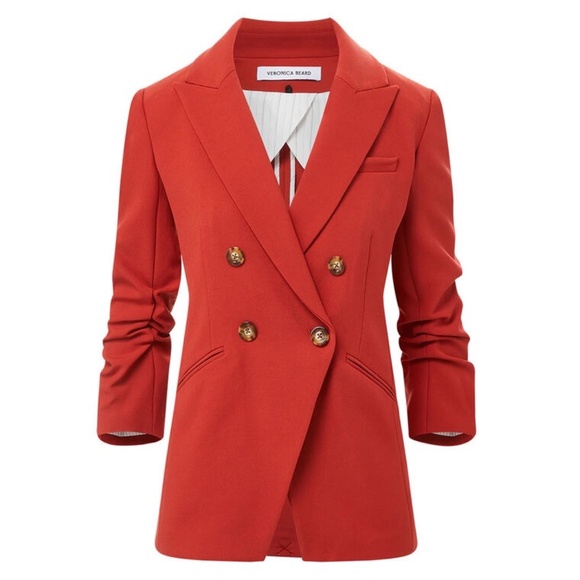 Veronica Beard Dickey Jacket & Renzo Pant Set – Red Size 4 - Picture 10 of 14